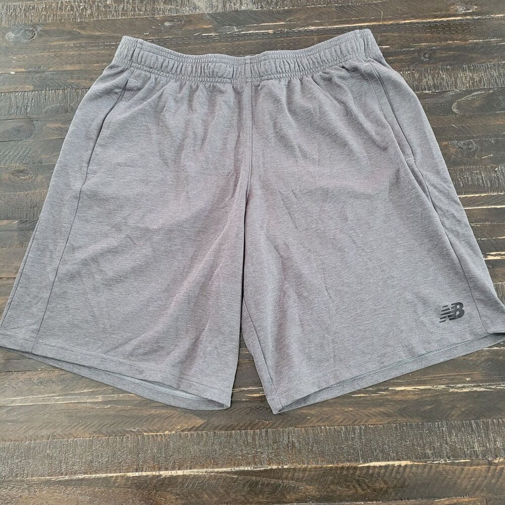 Men’s New Balance Gray Athletic Shorts Size Large Performance Training Running